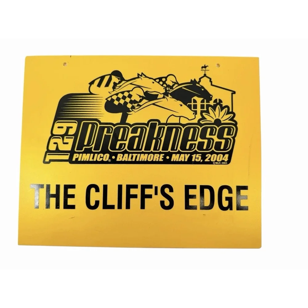 Preakness 129 The Cliff's Edge Horse Stall Sign‎ Unique Collectable Pimlico